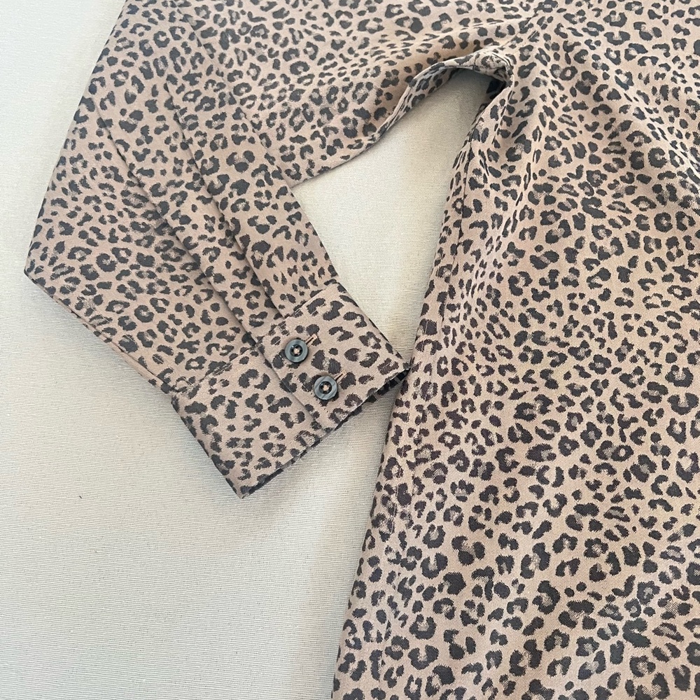 Chicos Animal Print No Iron Effortless Shirt Love Leopard Lisa‎ Size 6 - Picture 6 of 13